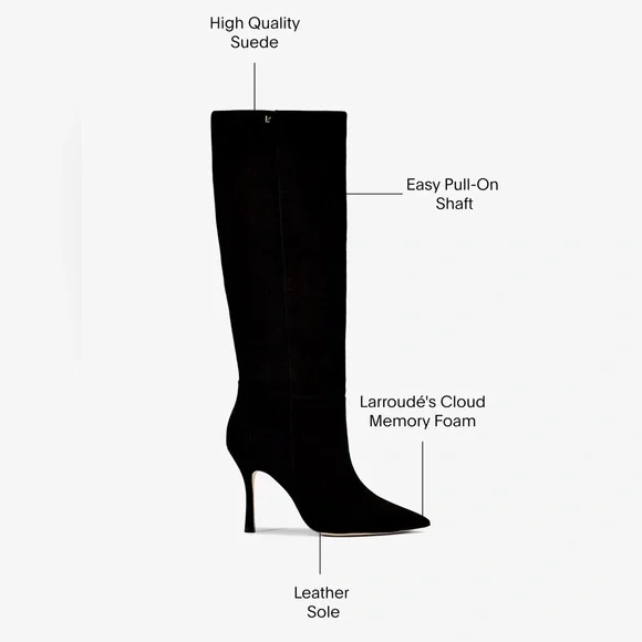 Larroude Kate Boot in Black Suede | LIKE NEW - Picture 5 of 10